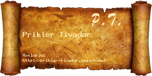 Prikler Tivadar névjegykártya